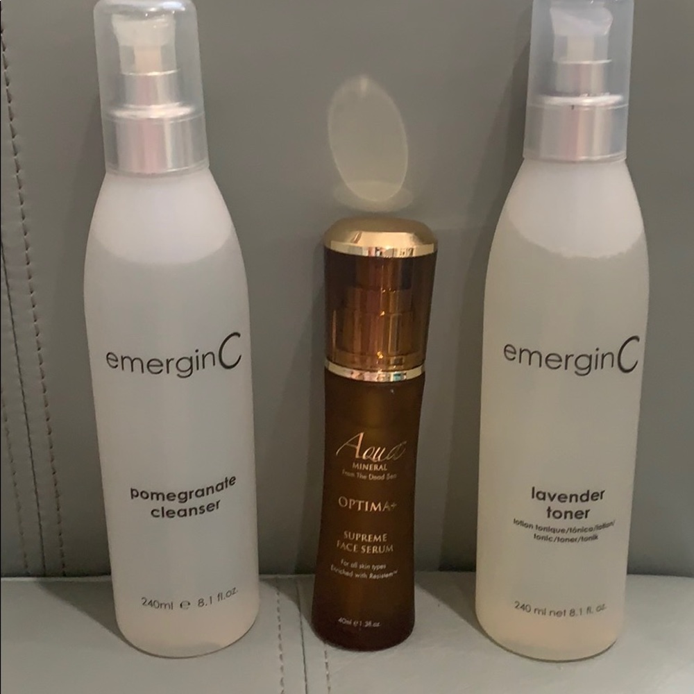 Cleanser, Toner and face serum